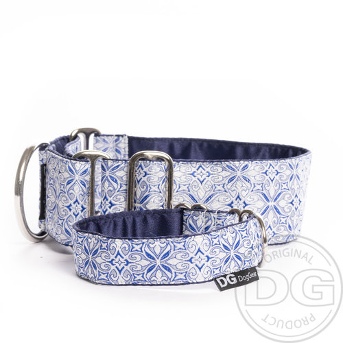 Halsband Martingale: Renaissance Brocade Royal Blue, versch. Größen DG Dog Gear
