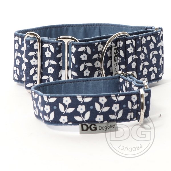 Halsband Martingale:   Blue Marguerites  DG Dog Gear