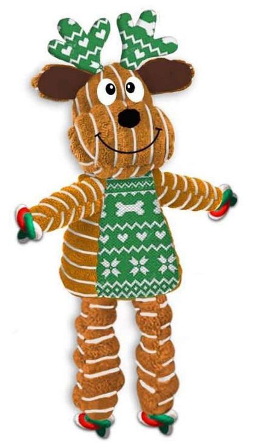 KONG Holiday Floppy Knots Reindeer S/M, grüner Kittel