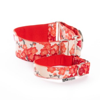 Halsband Martingale: Red Sakura, DG DogGear, versch. Größen